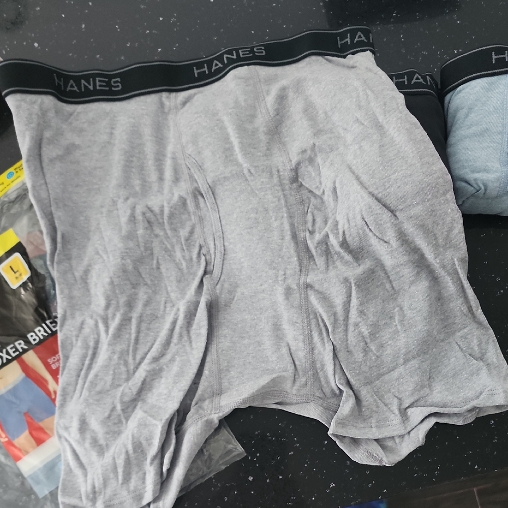 Hanes Men's Light Gray Boxer Briefs NEW 4 PAIR